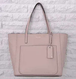 NWOT Kate Spade Greyish Pink Blush Nude ‘Lalena’ Large Pocket Leather Tote Bag thumbnail 1