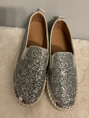 Bling Slip on Party shoes silver Sz. 10 thumbnail 3