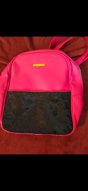 Juicy Couture Hot Pink & Black Faux Leather Backpack Sequence thumbnail 15