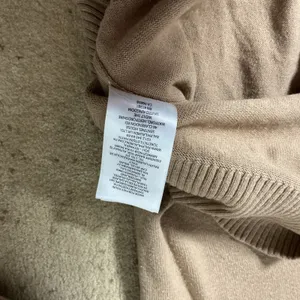 Lauren Ralph Lauren Puff Sleeve Crew Sweater Womens XS Tan Cotton Modal Knit thumbnail 6