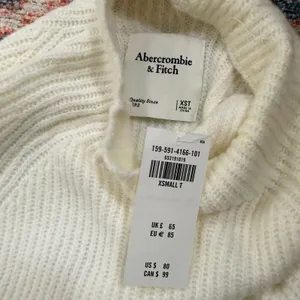 Abercrombie & Fitch Cream Ribbed Mock Neck Long Sleeve Sweater Dress XST NEW thumbnail 9