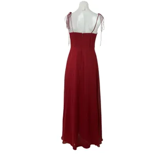 Azazie Red Sleeveless Tie Strap Cami Sweetheart Fit & Flare Bridesmaid Dress 4 thumbnail 3