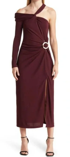 Nicholas Chloe Stretch‎ Jersey One Shoulder Midi Dress 8 Cocktail Formal Party thumbnail 1