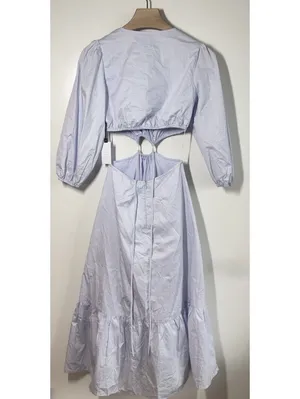 ASTR The Label Rosewood Cutout Waist Midi Dress Light Blue Size S NWT thumbnail 8