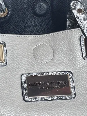 Michael Kors Light Gray Tote with Snake-Print Trim thumbnail 2