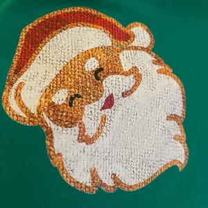 Boutique Holiday Santa Sweatshirt Green Size L thumbnail 5