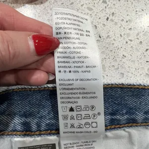 Levis Size 27 501 150 Pieced Shorts Original High Rise Denim Distressed Blue thumbnail 12