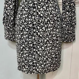Lulus Fall Into You Black Floral Print Long Sleeve Wrap Dress Medium thumbnail 9