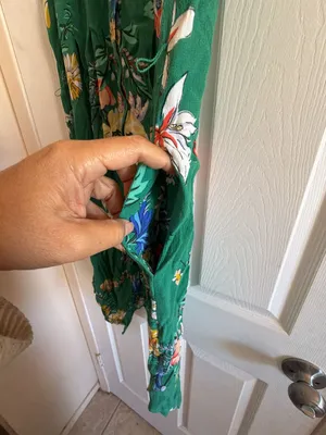 Maeve by Anthropologie Green Floral Sleeveless Button Down Shirt Dress thumbnail 3