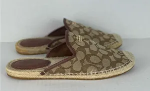 Coach Signature Brown and Tan Espadrille Slip-Ons thumbnail 6