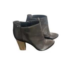 Circus By Sam Edelman Ankle Booties Block Heel Pointed Toe Black/ Gold 8.5M thumbnail 2