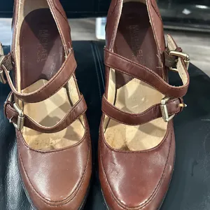 Michael Kors Brown Leather Heels thumbnail 1