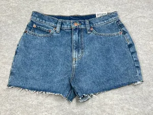 Pink Victoria's‎ Secret High Waisted Cut Off Denim Shorts Blue Size 26 NWT thumbnail 1