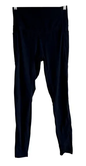 Halara full length‎ black leggings women's M nylon elastane high waisted pockets thumbnail 1