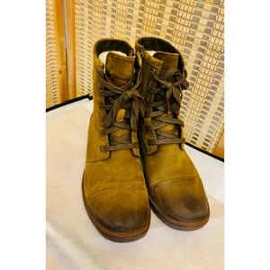 UGG Australia Ashbury Suede brown leather lace up combat boots sherpa lined shoe thumbnail 4