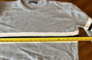 Brandy Melville Grey and White Striped Long Sleeve Sweater One Size thumbnail 8