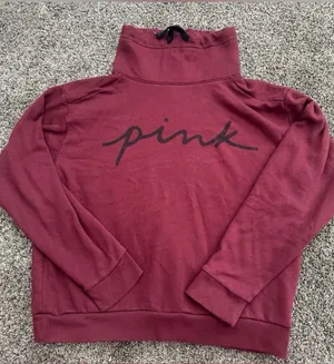 Victoria's Secret Pink Burgundy Hoodie Size Medium 0293 thumbnail 1