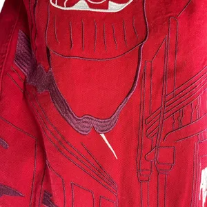 Southpole Men's Red Embroidered Long Sleeve Button Up Shirt Shacket Jacket Sz M thumbnail 5