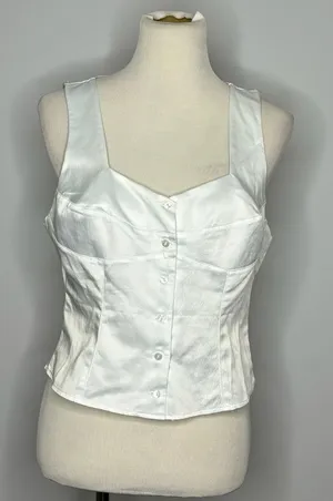 Topshop- White Button Up Tank Top thumbnail 1