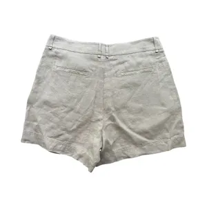 Free People Linen Chelsea Pleated Shorts Oatmeal Size 10 High Rise Tailored thumbnail 7