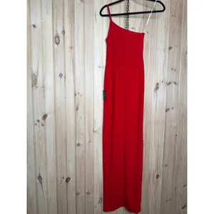 NWT Lulus Keeper of My Heart Red One-Shoulder Maxi Dress Holiday Paty Gala XXS thumbnail 6