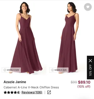 Azazie Bridesmaid Dress Janine Cabernet thumbnail 4