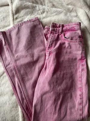 Zara pink wide leg jeans thumbnail 3