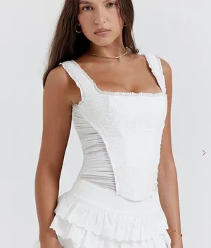 House of CB White Catalina Corset Top size medium thumbnail 5