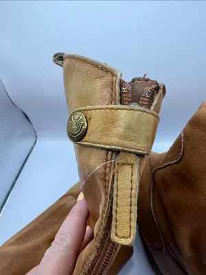 Sam Edelman Penny Tall Riding Boots Cognac Leather Zip Equestrian Boots Size 6 thumbnail 4
