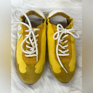 Tory Burch NEW sneaker Goldfinch Golden rod suede with white logo size 6 shoes thumbnail 8