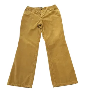 Focus Lifestyle Mustard Yellow Corduroy Wide Leg Flare Pants 70s Boho Retro thumbnail 1