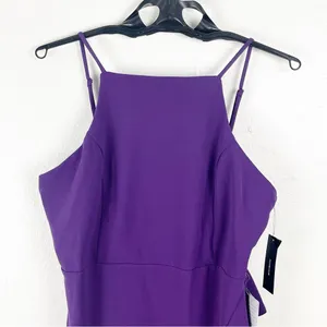 LULUS Great Things Purple Ruffled Trim High Neckline Bodycon Dress XL Party Boho thumbnail 11