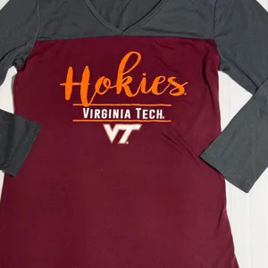 Virginia Tech Hokies Women’s Long Sleeve S Tee VT Football Game Day Sporty Shirt thumbnail 5