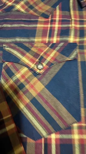 Levi's Men's Plaid Western button up Shirt Long Sleeve Red Orange Yellow XL thumbnail 7