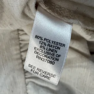 Cato Women's Large Beige Short Sleeve Peasant Blouse Ruffled Hem Button Front thumbnail 8