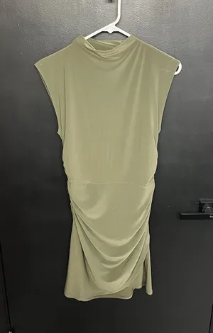 Aritzia Boulevard Olive Green Mini Dress thumbnail 1
