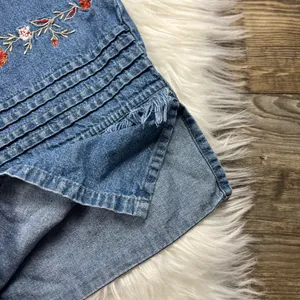 Vintage MPH Collection denim floral embroidered shirt thumbnail 6