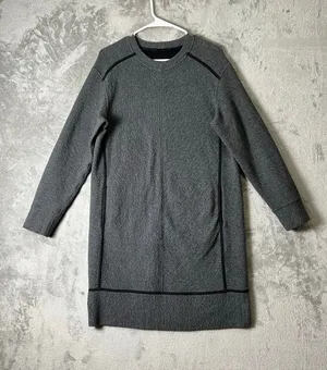 Lululemon On Repeat Dress Gray Heathered Knit Long Sleeve Dress Athleisure 10 thumbnail 1