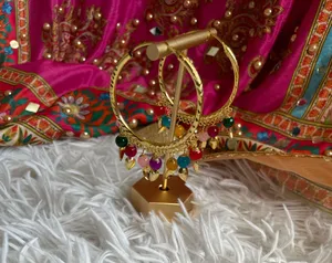 Golden Hoop Earrings Gold thumbnail 7