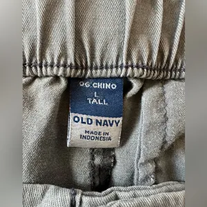 Old Navy Womens Large Gray High-Rise OG Chino Pants w/ Elastic Waist thumbnail 6