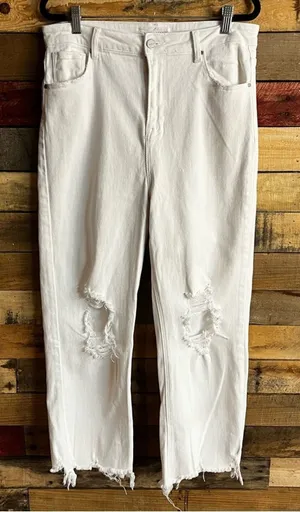 Risen White Distressed Jeans‎ Size 15/32 thumbnail 1