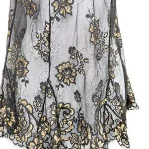 Fredericks of Hollywood Womens Black Gold Floral Lace Whimsigoth Babydoll Slip M thumbnail 3