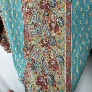 Tunic Top Women’s Boho Paisley 3/4 Sleeves Blouse Multicolor Embellished Medium thumbnail 4