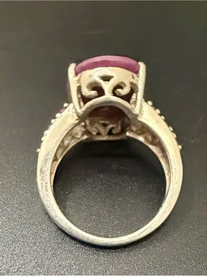 925 Silver Natural Ruby Gemstone Cocktail Ring Size 7.5 Pink thumbnail 14