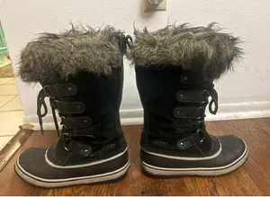 Sorel Joan of Arctic Black Suede Faux Fur Waterproof Winter Boots NL3481-010 8 thumbnail 1