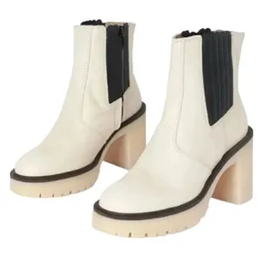 Free people Cream Ankle Chunky Heel Boots(Size 38.5/8.5) thumbnail 1