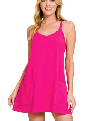 Boutique Pink Romper Dress Size L thumbnail 1
