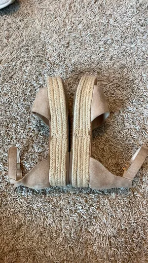 Brown Platform Sandals Suede Size 8 thumbnail 2