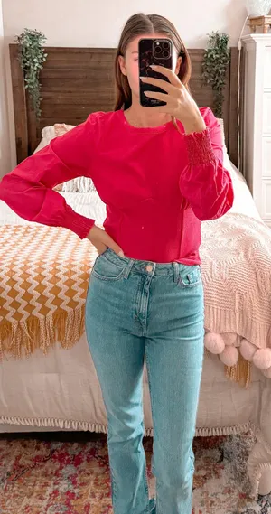Anthropologie Hot Pink Longsleeve thumbnail 1