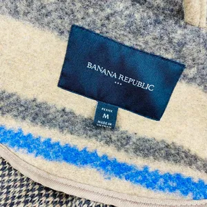 Banana Republic Retro Tan Preppy Winter Plaid Stripe Jacket thumbnail 8